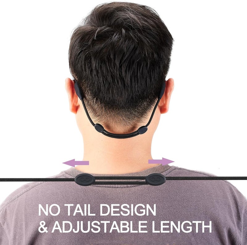 TBATAIL Glasses Strap for Ray-Ban Meta and Wide Frame Glasses–Adjustable Sunglasses Straps Cords for Men Women kids-Eye Glasses Holders Around Neck, Eyewear String Lanyard(3pcs 14in Black/Purple/Red) - Image 4